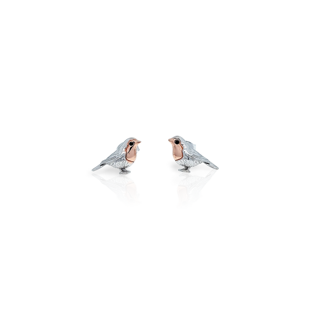 Silver deals robin earrings