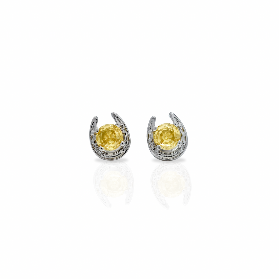 Horseshoe Birthstone Earrings