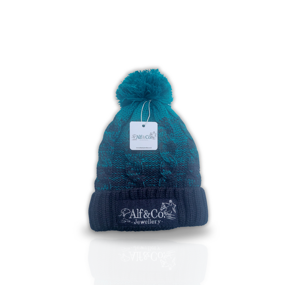 Alf&Co. Teal Ombré Bobble Hat