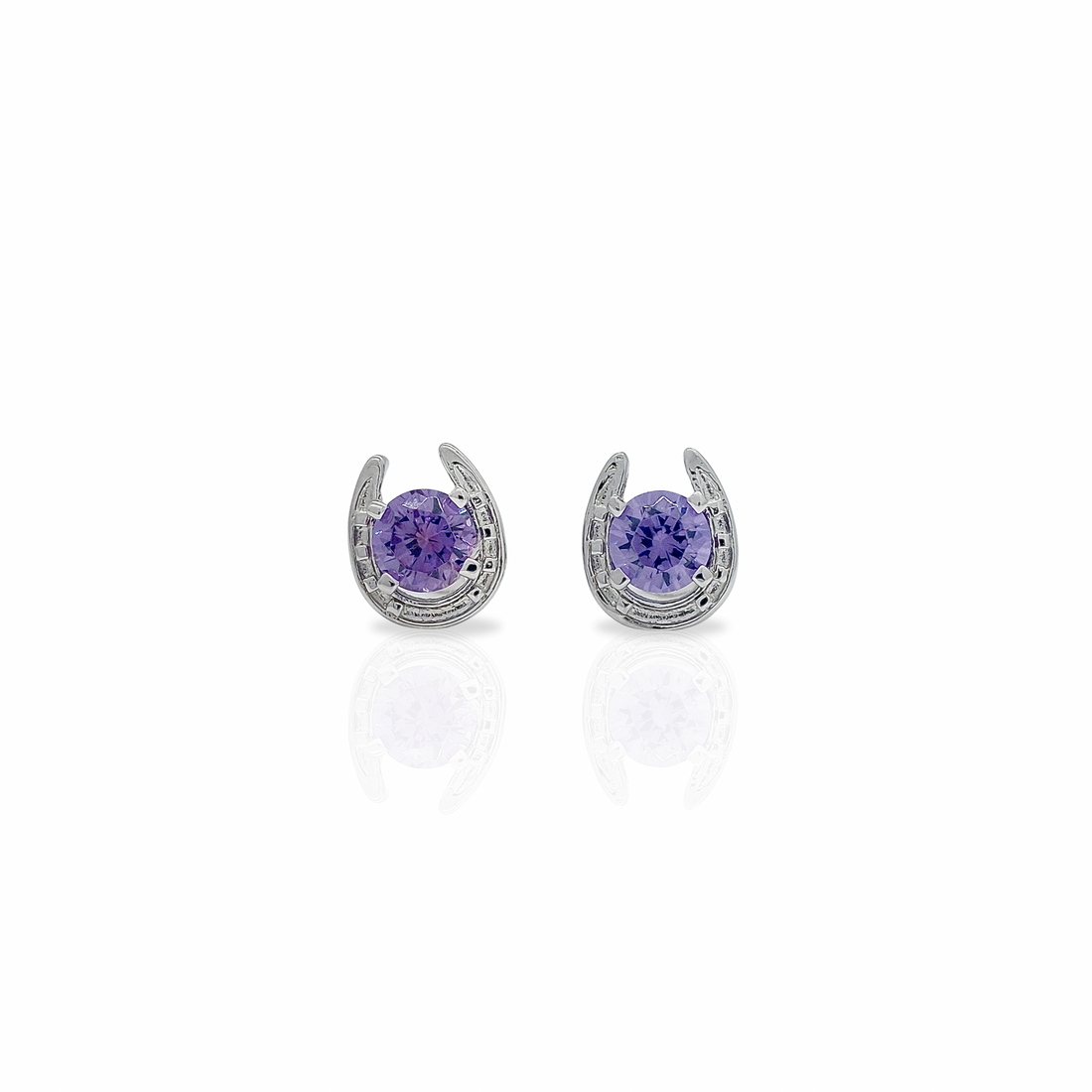 Horseshoe Birthstone Earrings