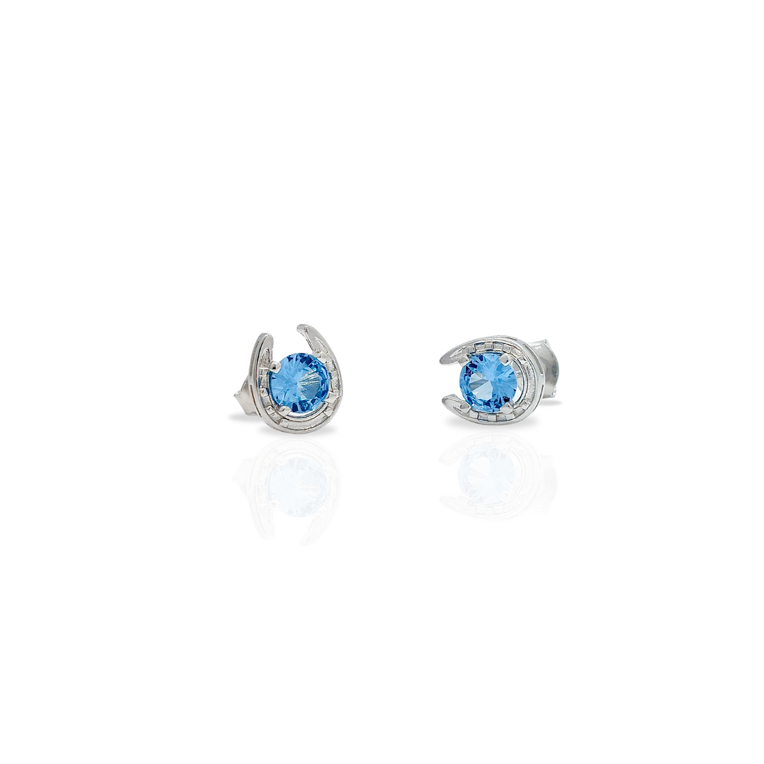 Horseshoe Birthstone Earrings