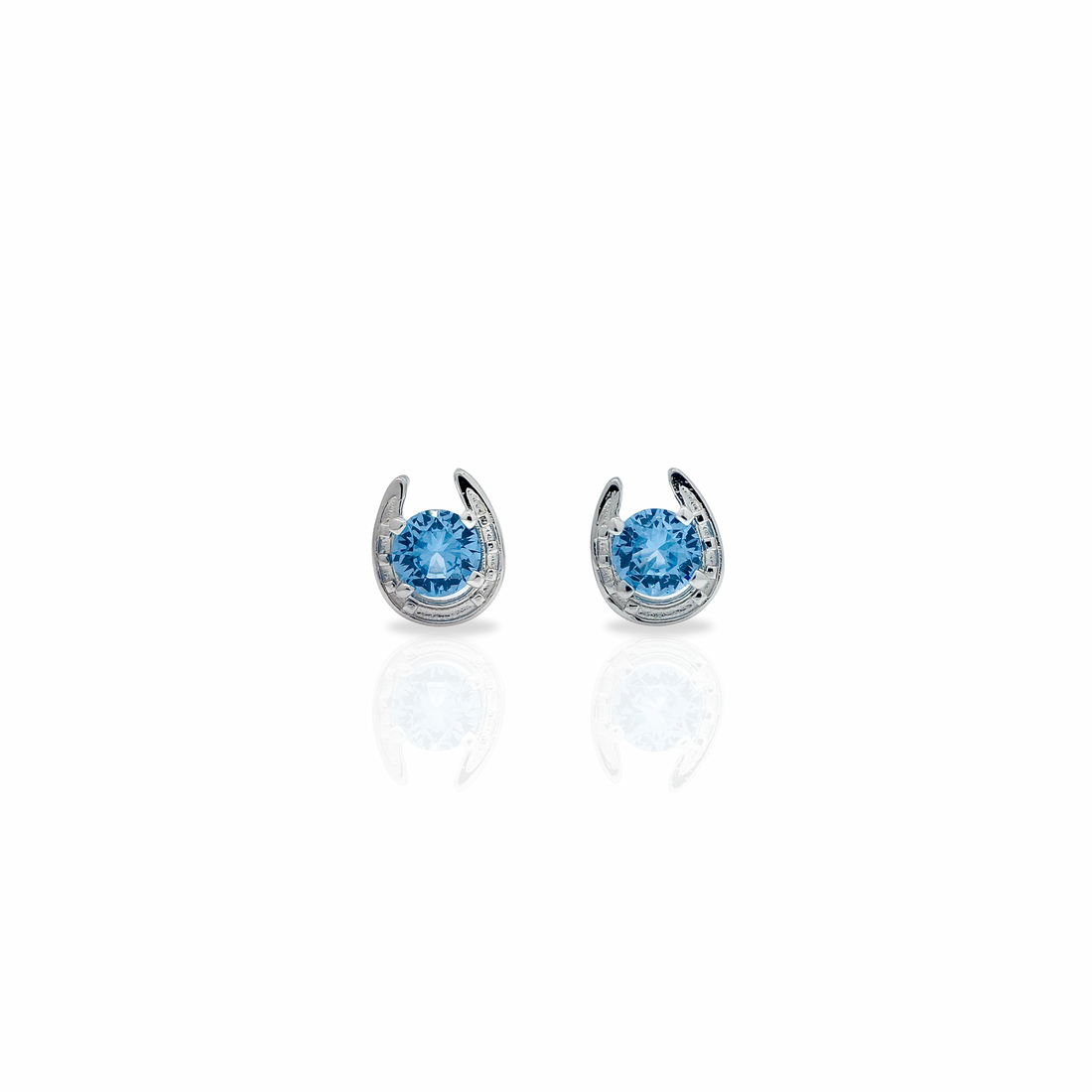 Horseshoe Birthstone Earrings