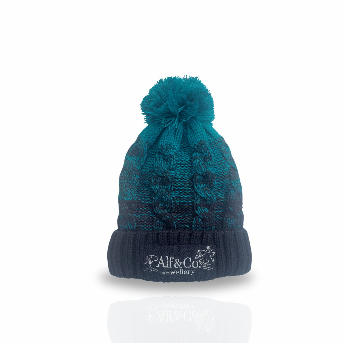 Alf&Co. Teal Ombré Bobble Hat