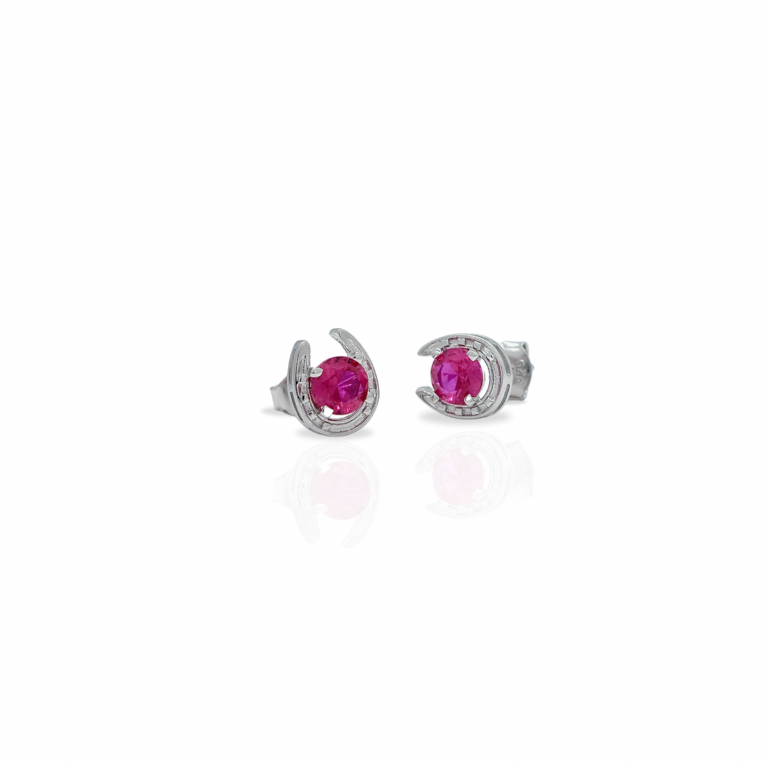 Horseshoe Birthstone Earrings