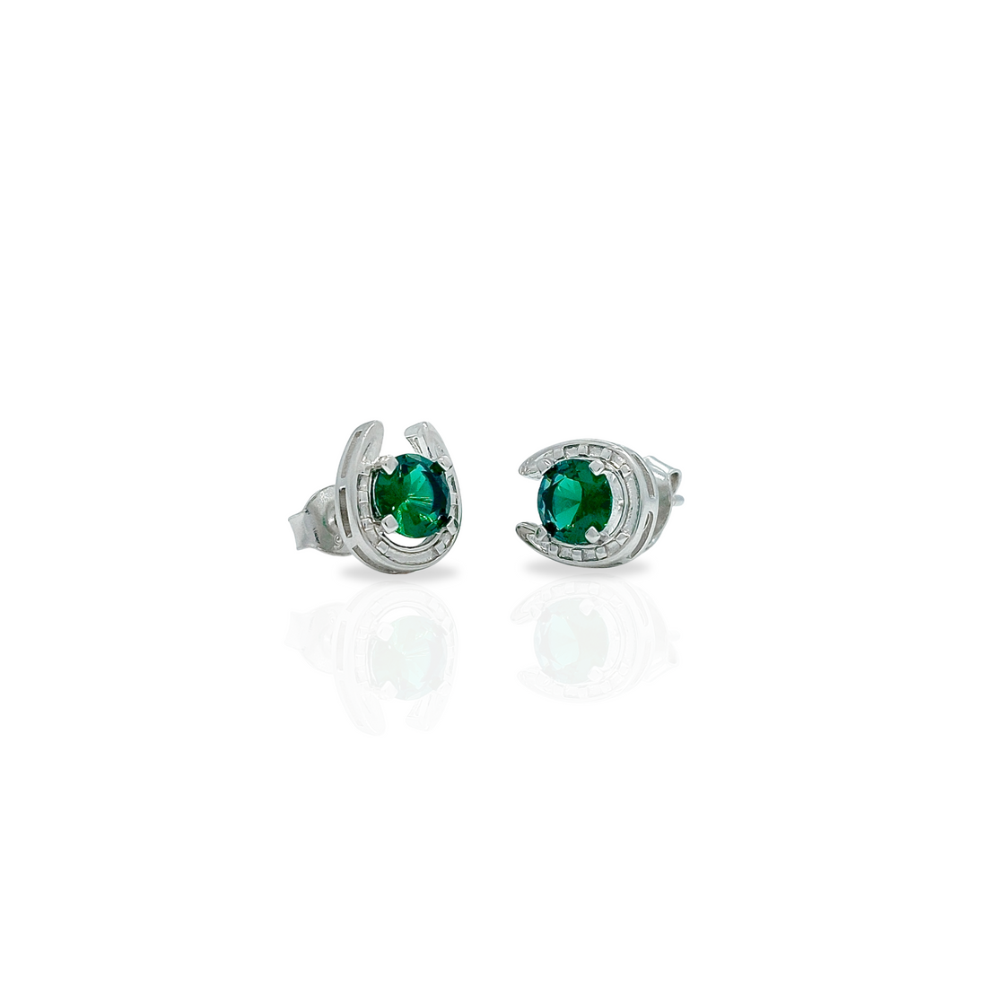 Horseshoe Birthstone Earrings