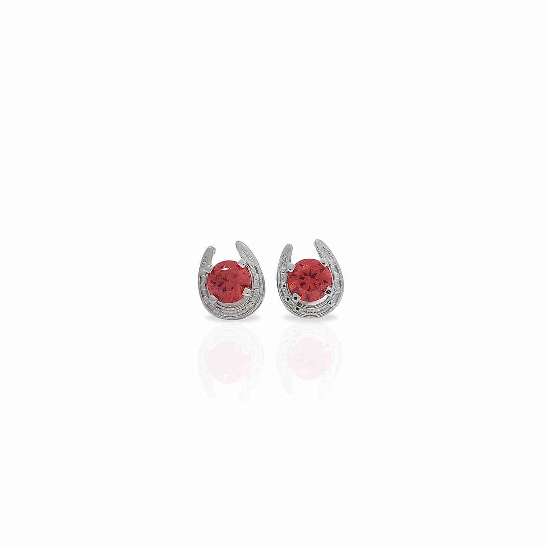 Horseshoe Birthstone Earrings