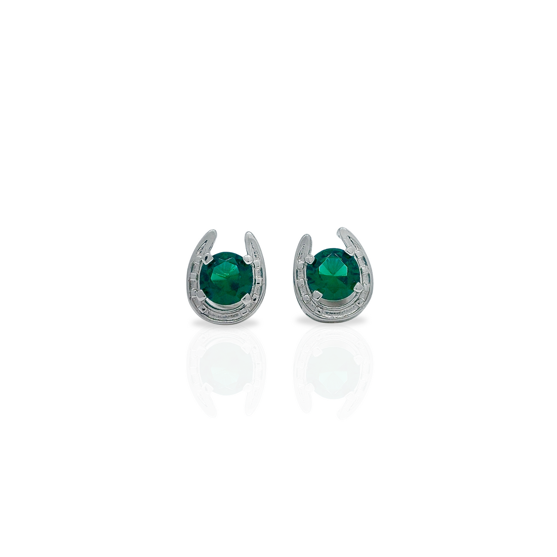 Horseshoe Birthstone Earrings