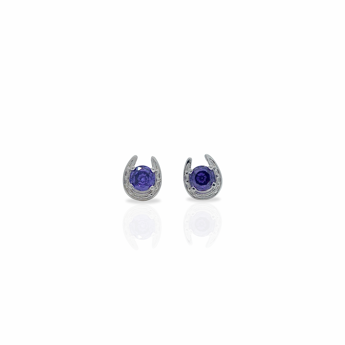 Horseshoe Birthstone Earrings