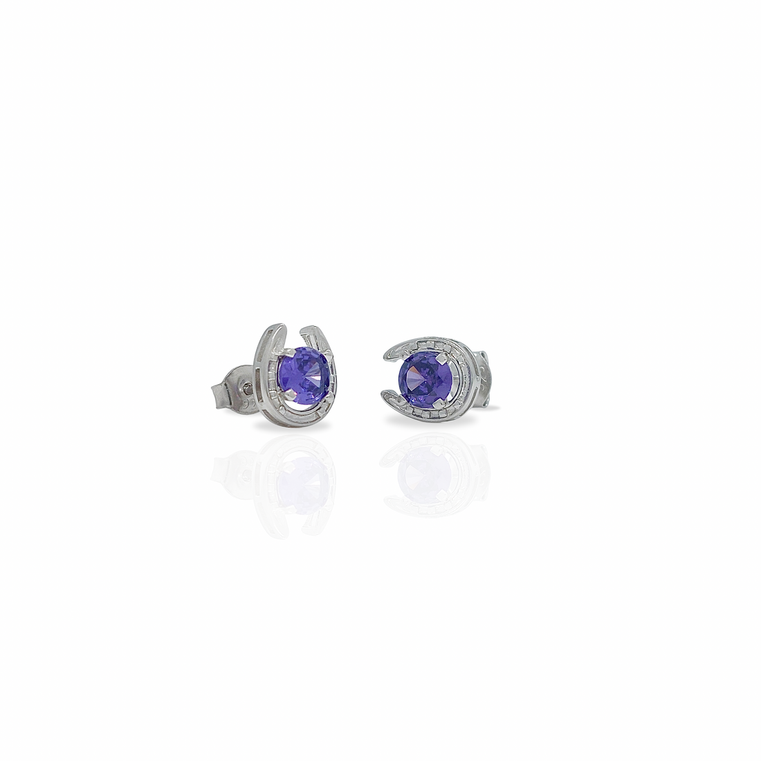 Horseshoe Birthstone Earrings