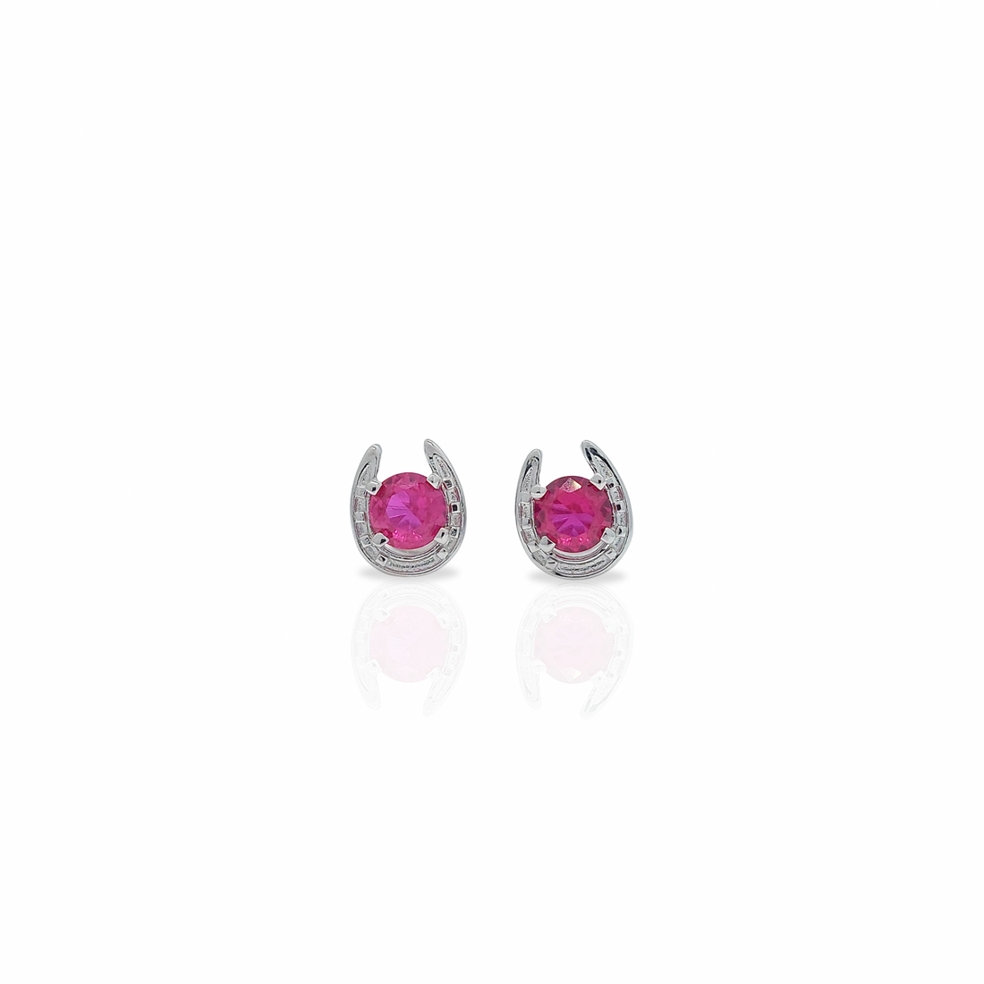 Horseshoe Birthstone Earrings