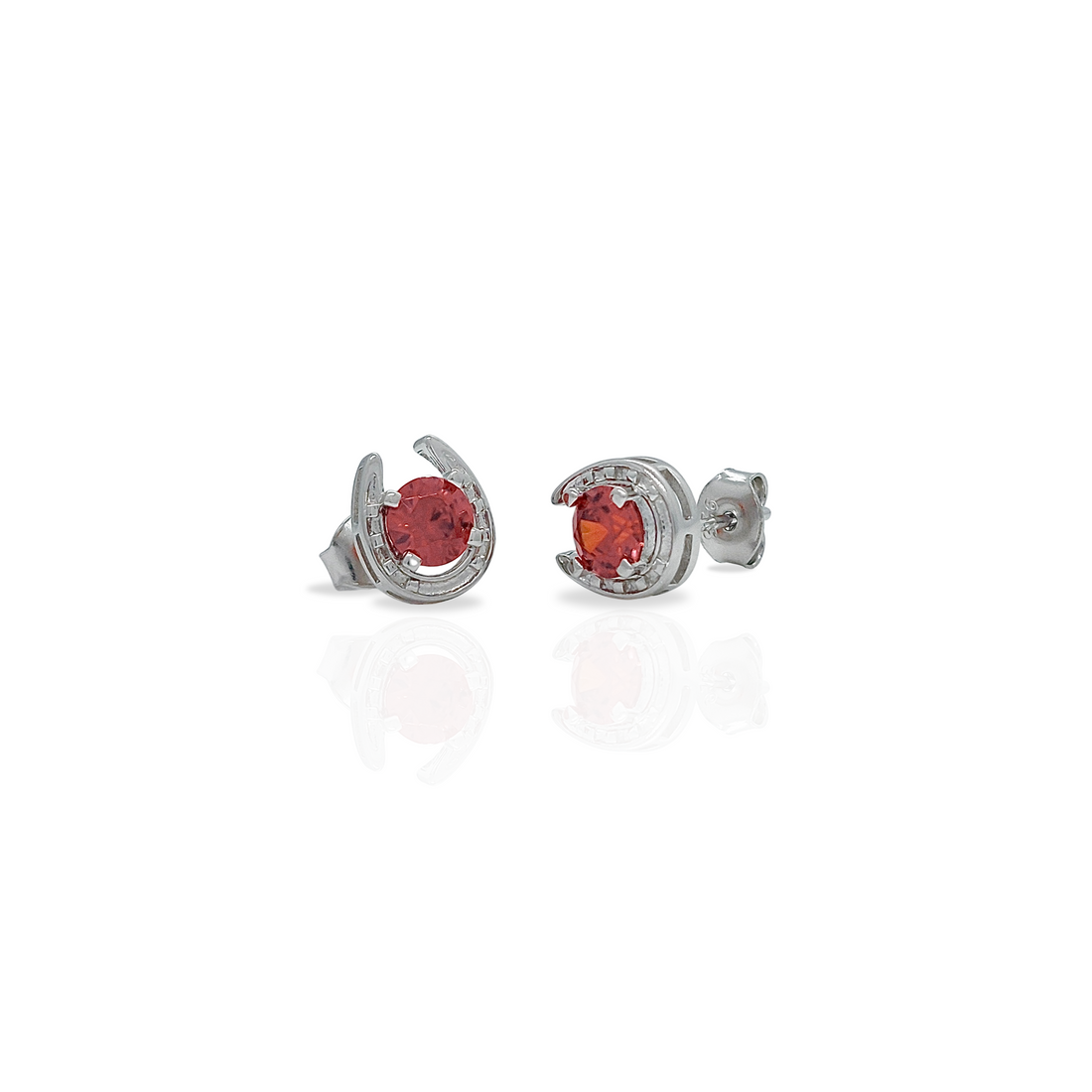 Horseshoe Birthstone Earrings