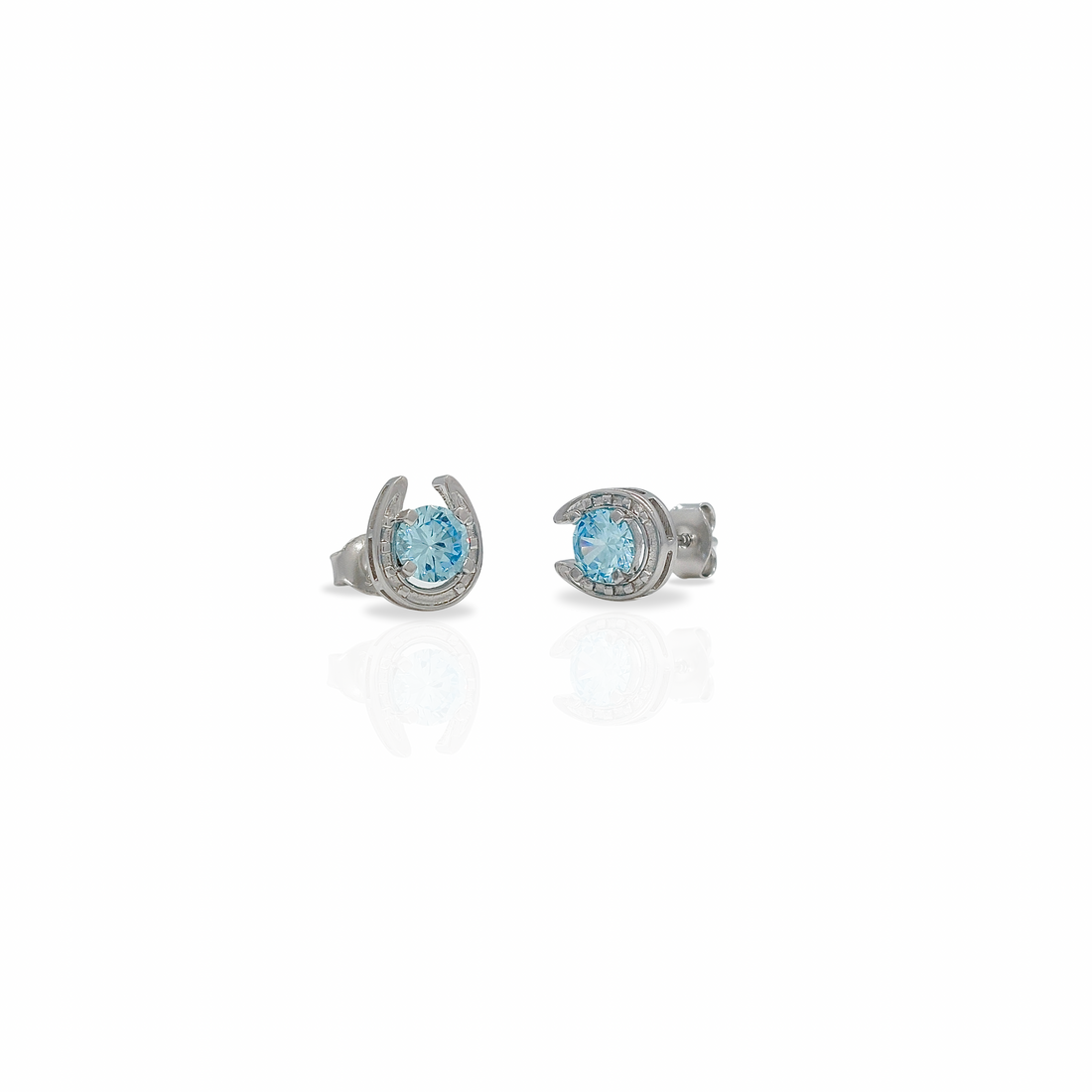 Horseshoe Birthstone Earrings