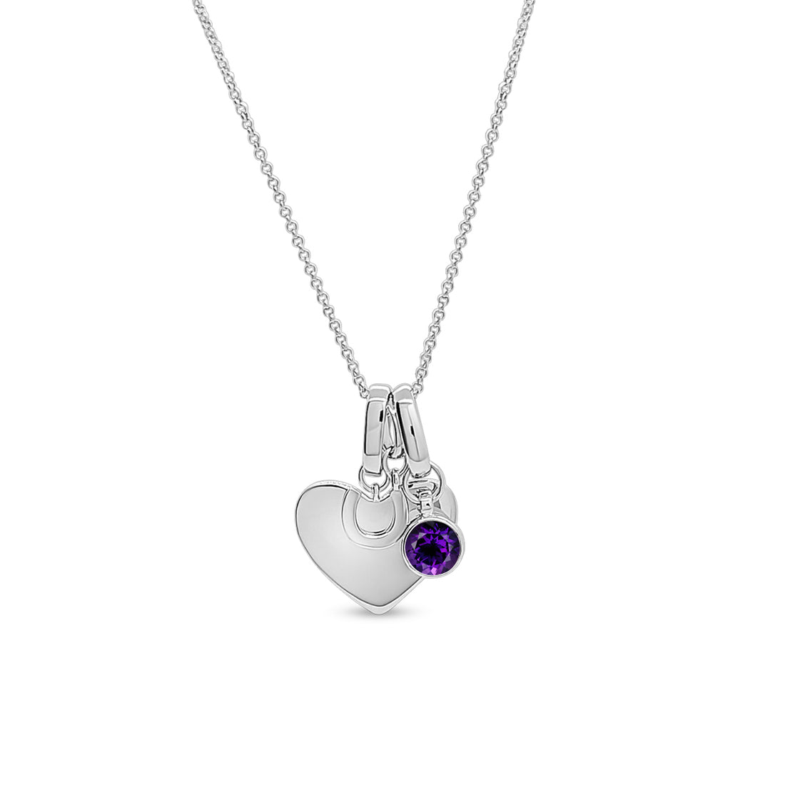 Personalised Heart Necklace - Variants with Horseshoe & Birthstone