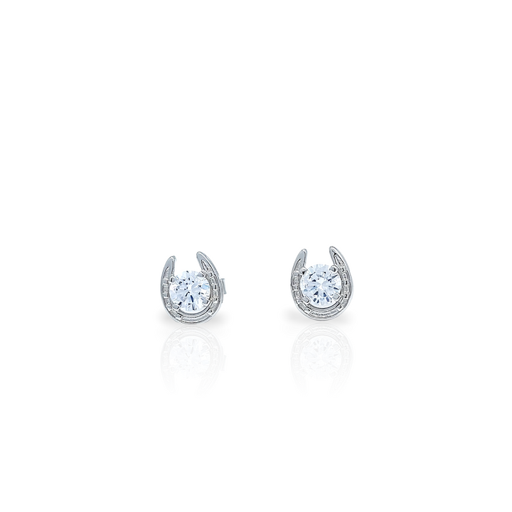 Horseshoe Birthstone Earrings