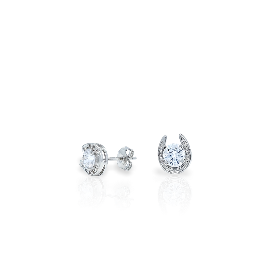 Horseshoe Birthstone Earrings