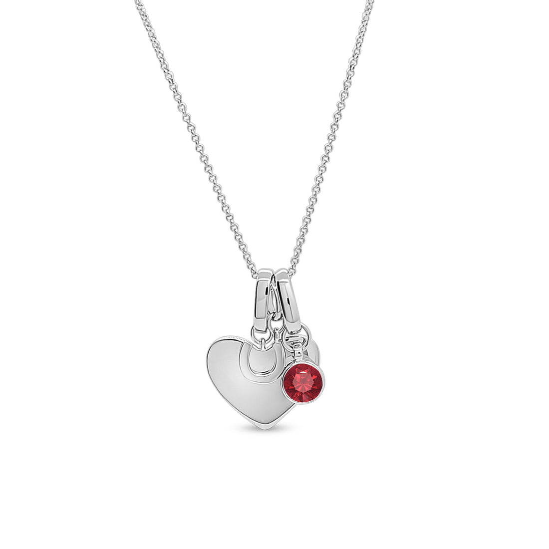 Personalised Heart Necklace - Variants with Horseshoe & Birthstone