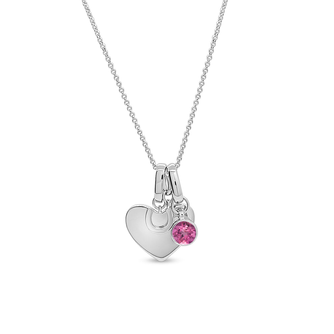 Personalised Heart Necklace - Variants with Horseshoe & Birthstone