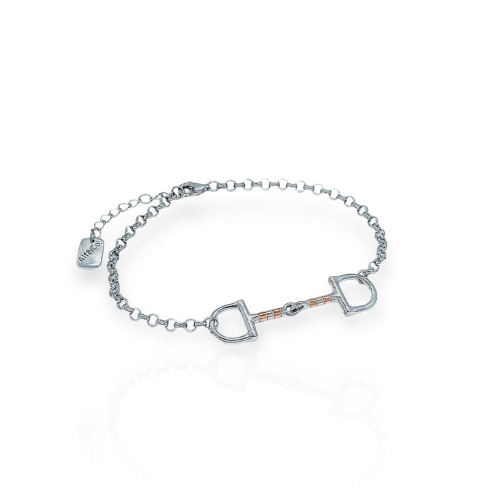 D Snaffle Two Tone Belcher Bracelet