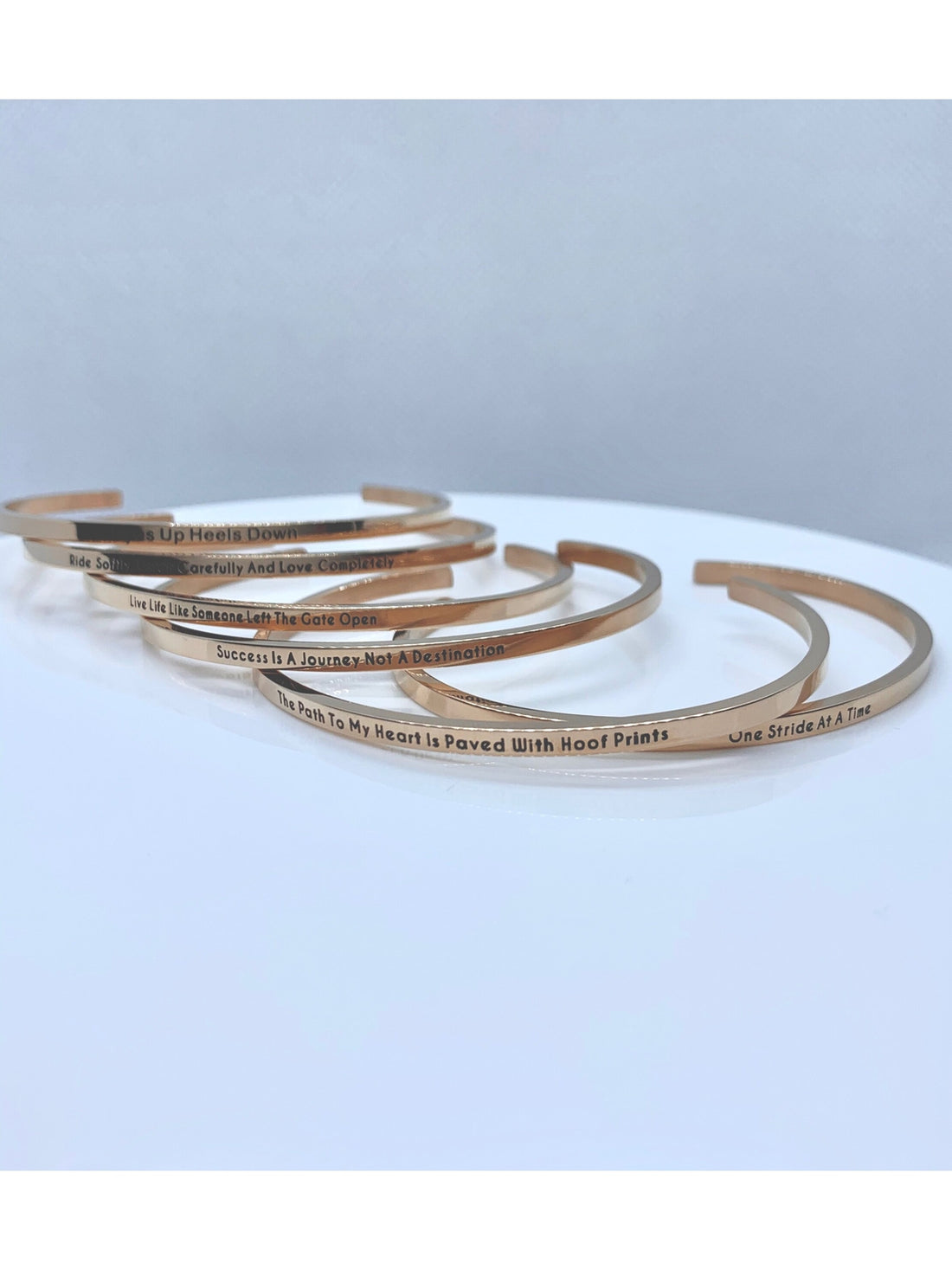 Inspirational Quote Bangle - Various - Rose Gold plated