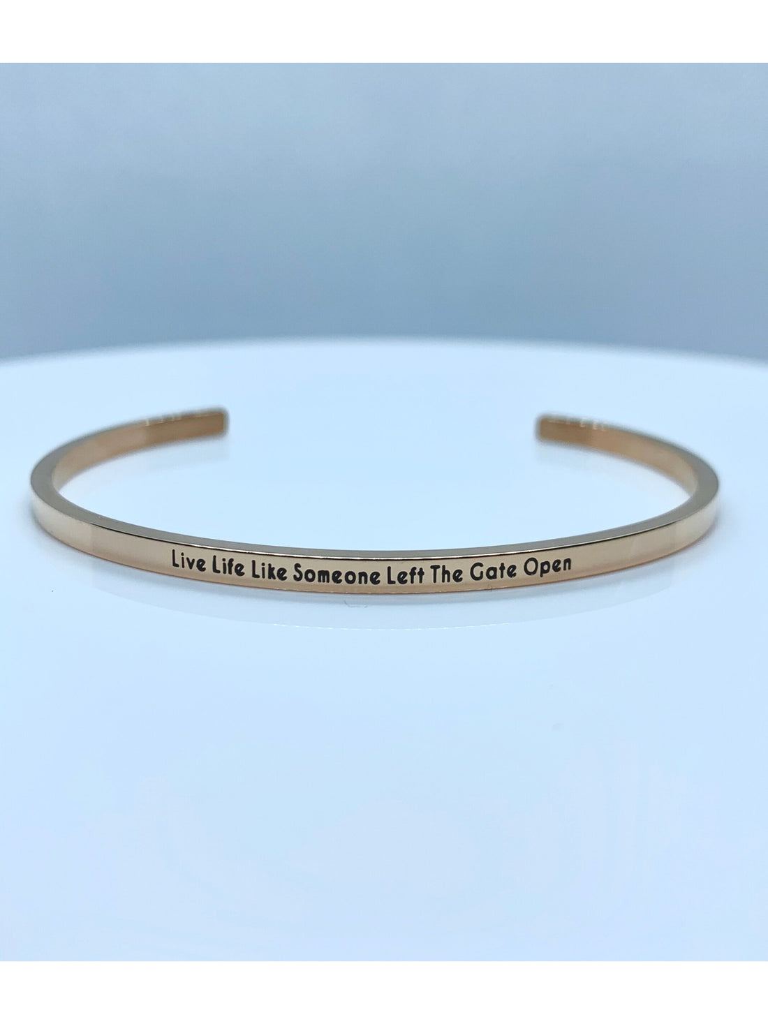 Inspirational Quote Bangle - Various - Rose Gold plated