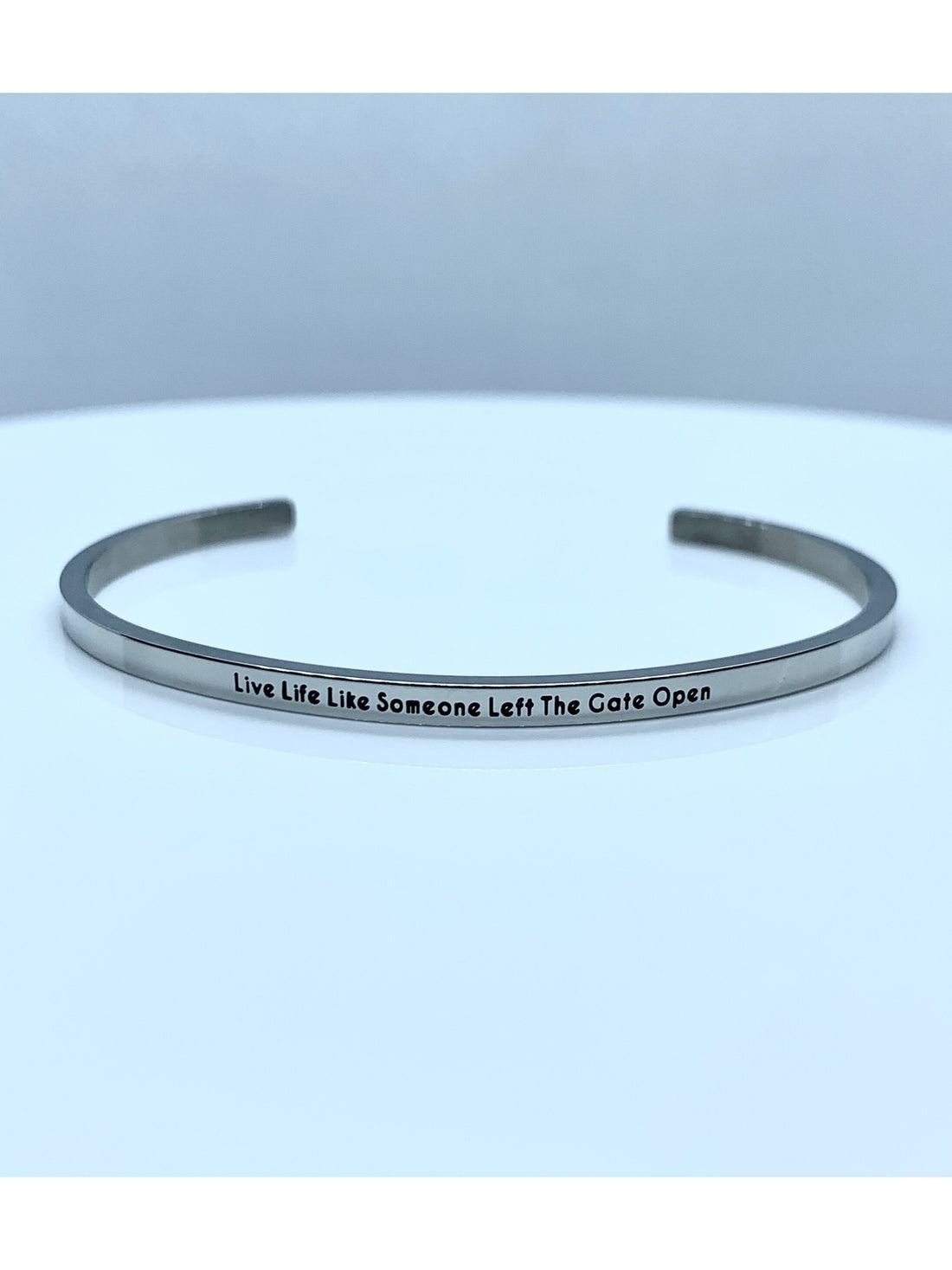 Inspirational Quote Bangle - Various - Silver