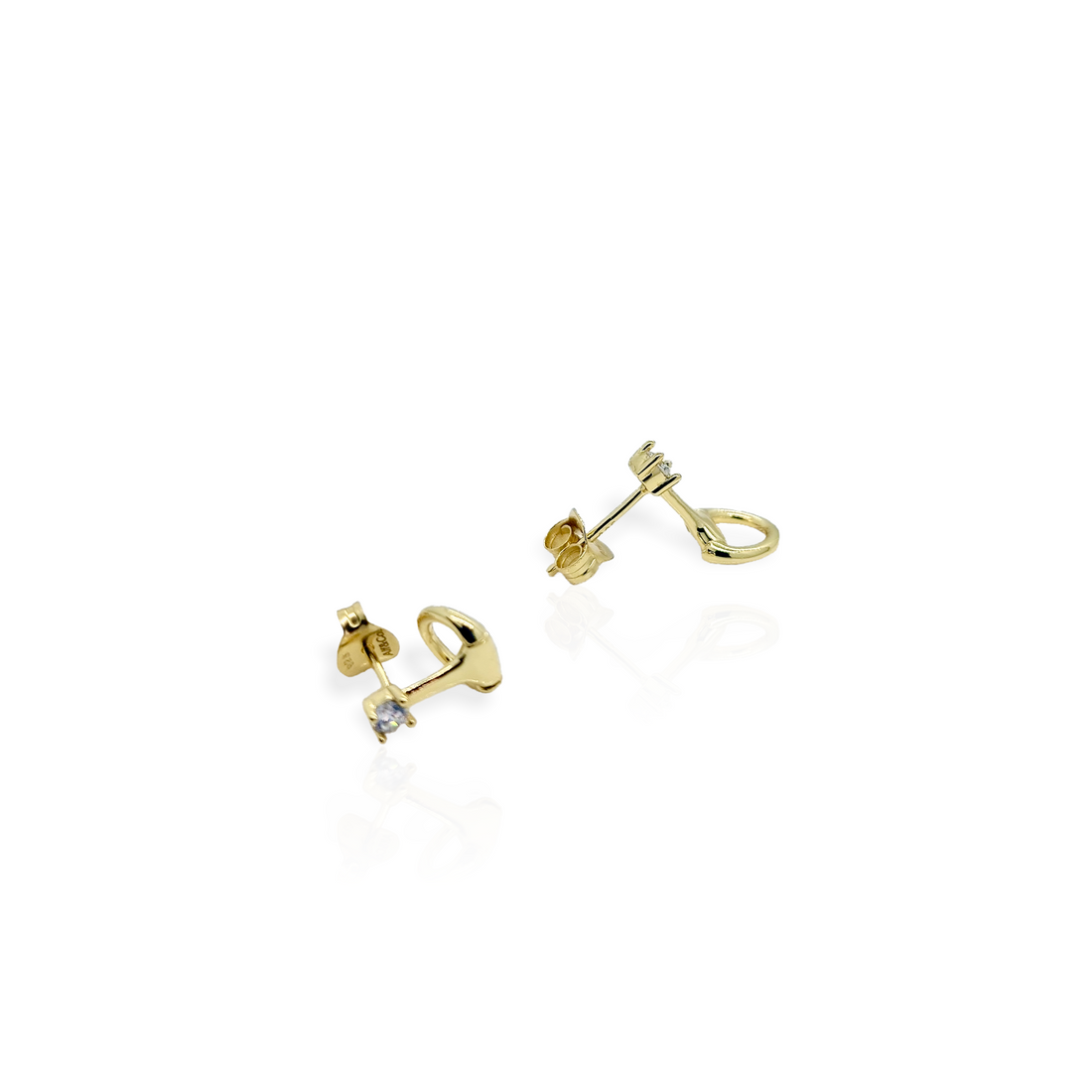 14k Gold Plated Sterling Silver Drop Snaffle Earring