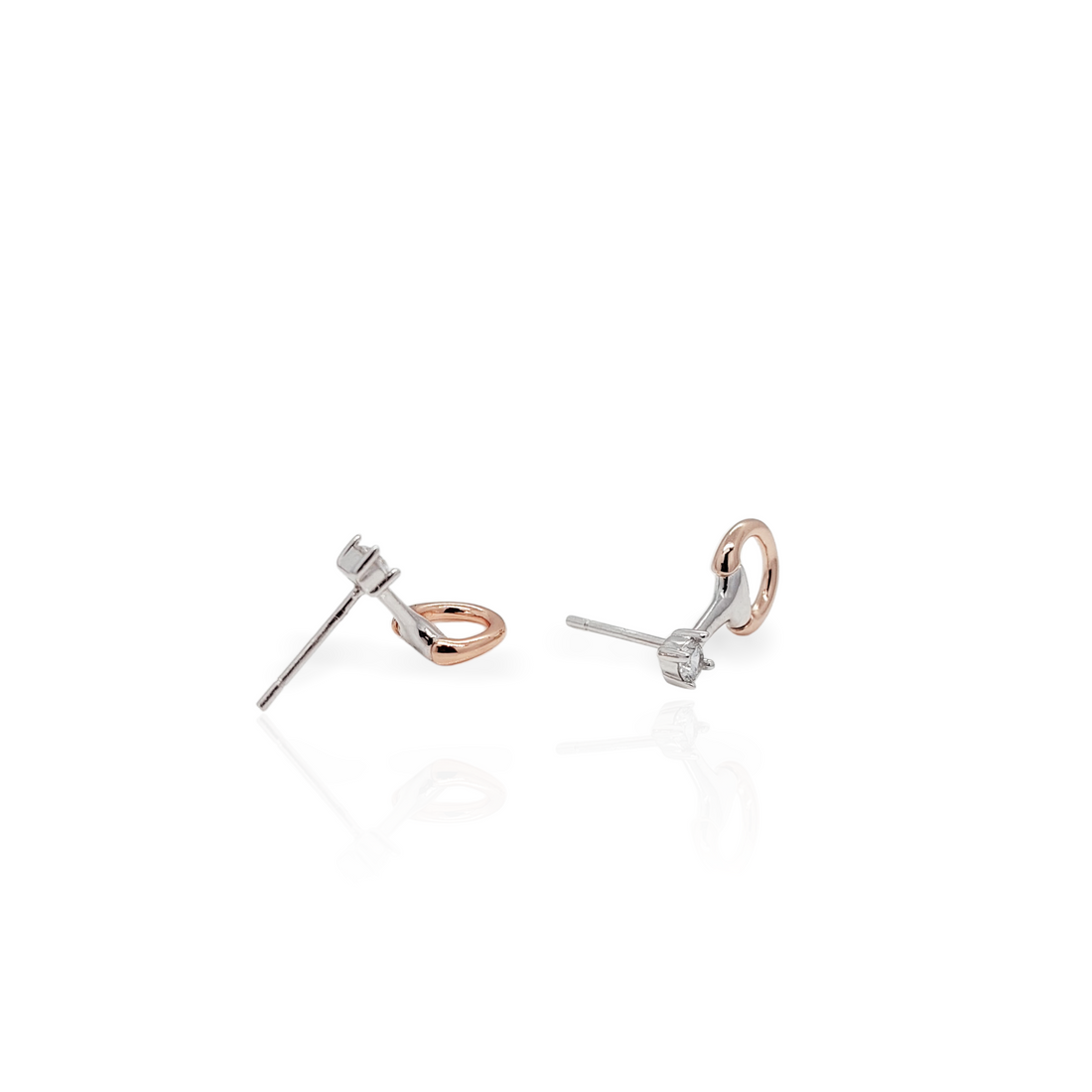 Rose Gold Plated Drop Snaffle Earring