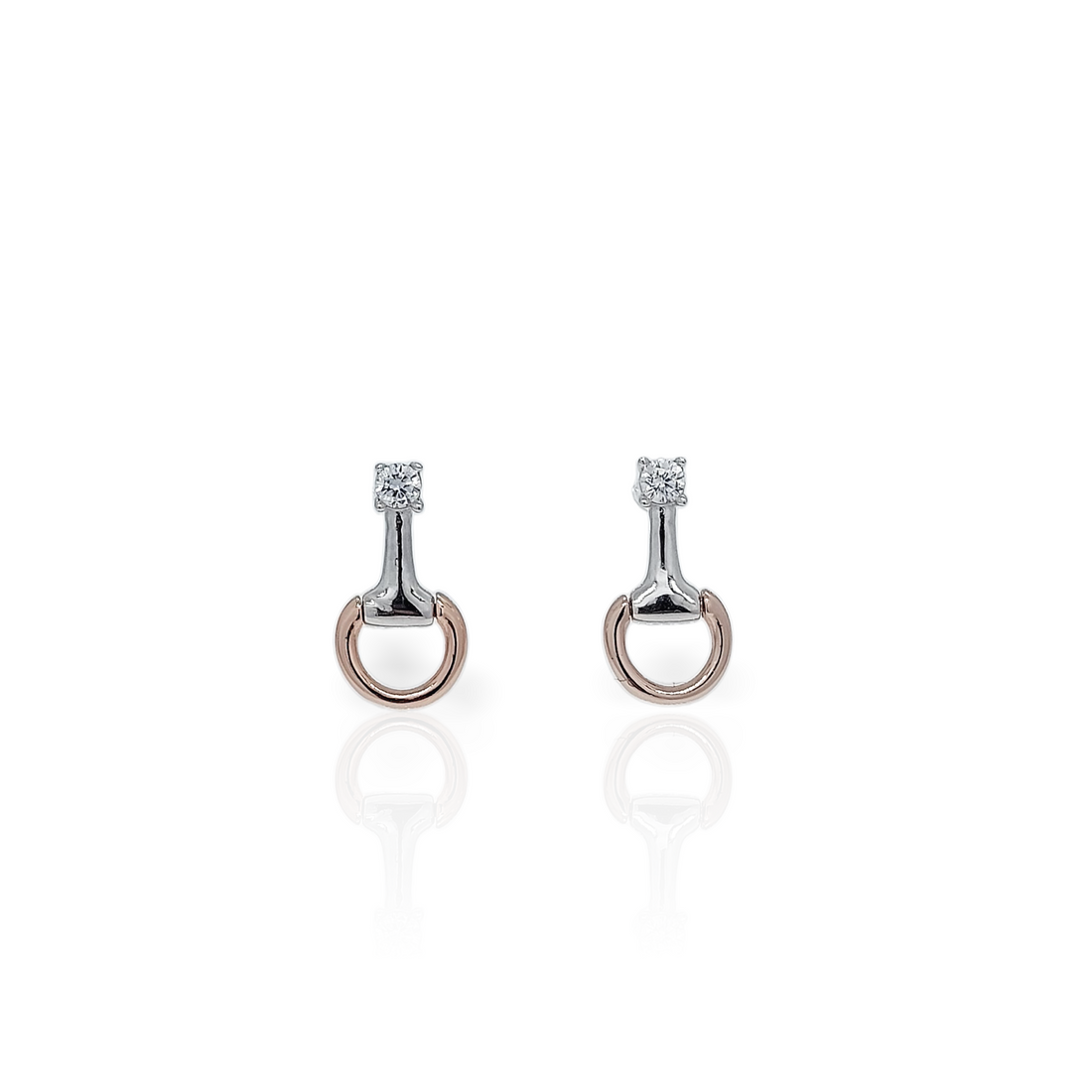 Rose Gold Plated Drop Snaffle Earring