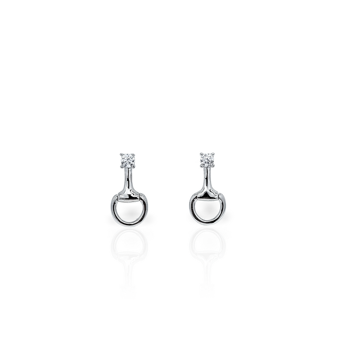 Silver Drop Snaffle Earring