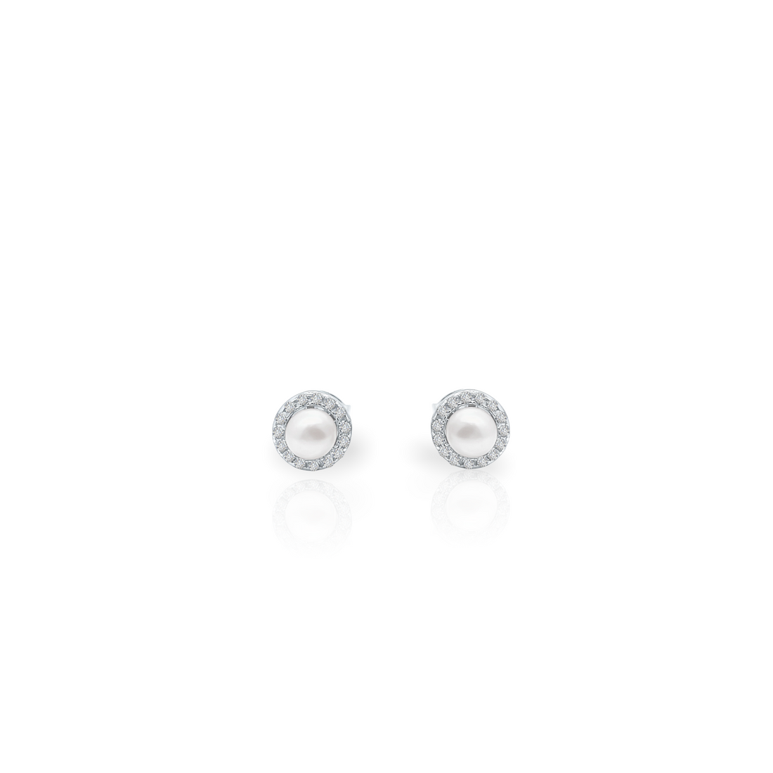 Paved Pearl Stud Earring