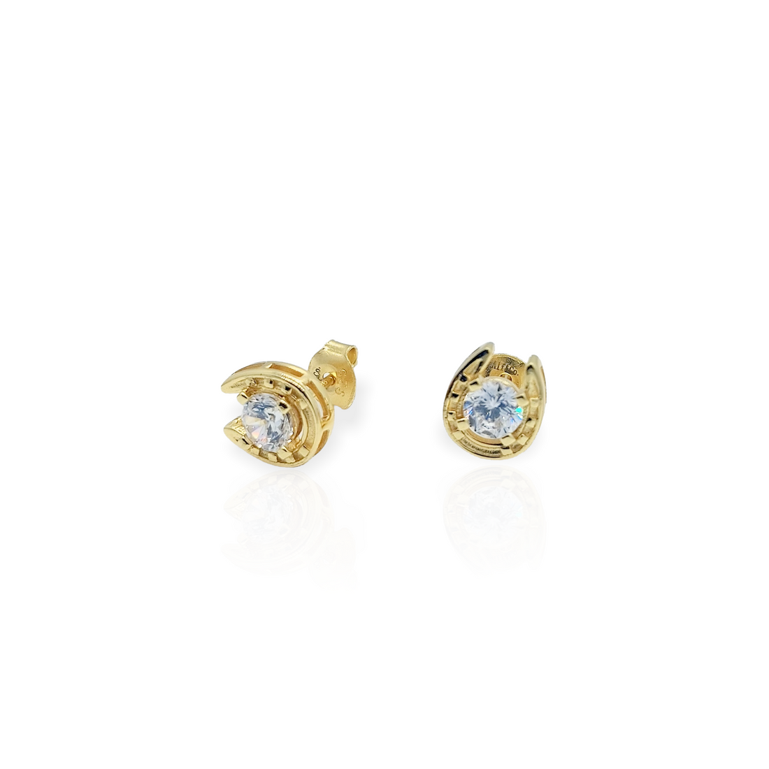 14K Gold plated Horseshoe Stud Earring