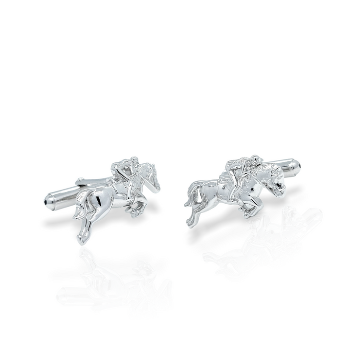 Silver Jumping Horse Cuff links